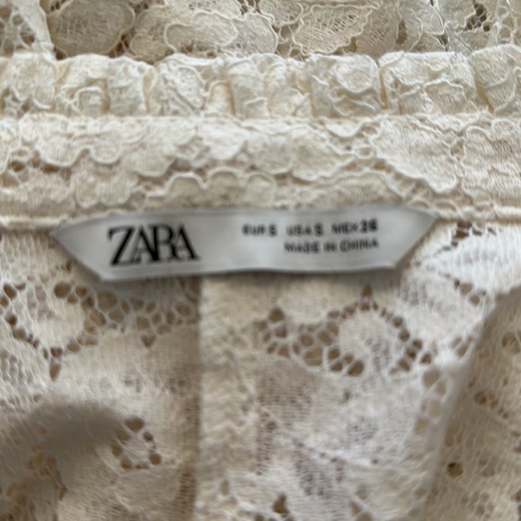 Zara Lacey Floral Lined Rhinestone Button Party Dress S - Picture 10 of 13